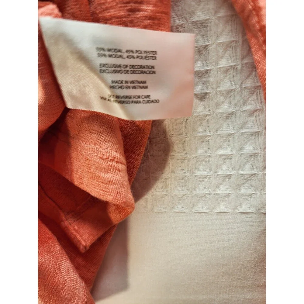Gap Womens Shirt Long Sleeve Coral Sz Large Tshirt Tee Crew Neck Casual - Picture 3 of 7